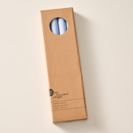 Anget Mint Palm Wax Taper Candles - Set of 4