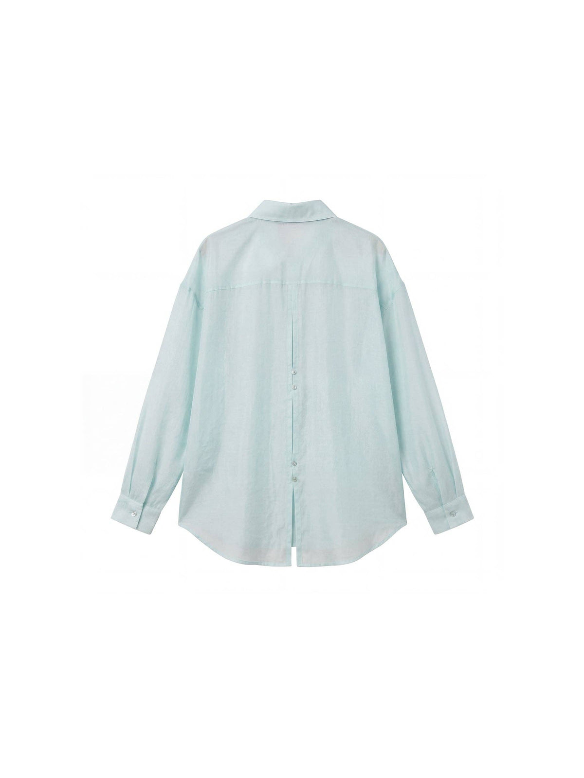 CUBIC Lyocell Oversized Sheer Button-Down Shirt