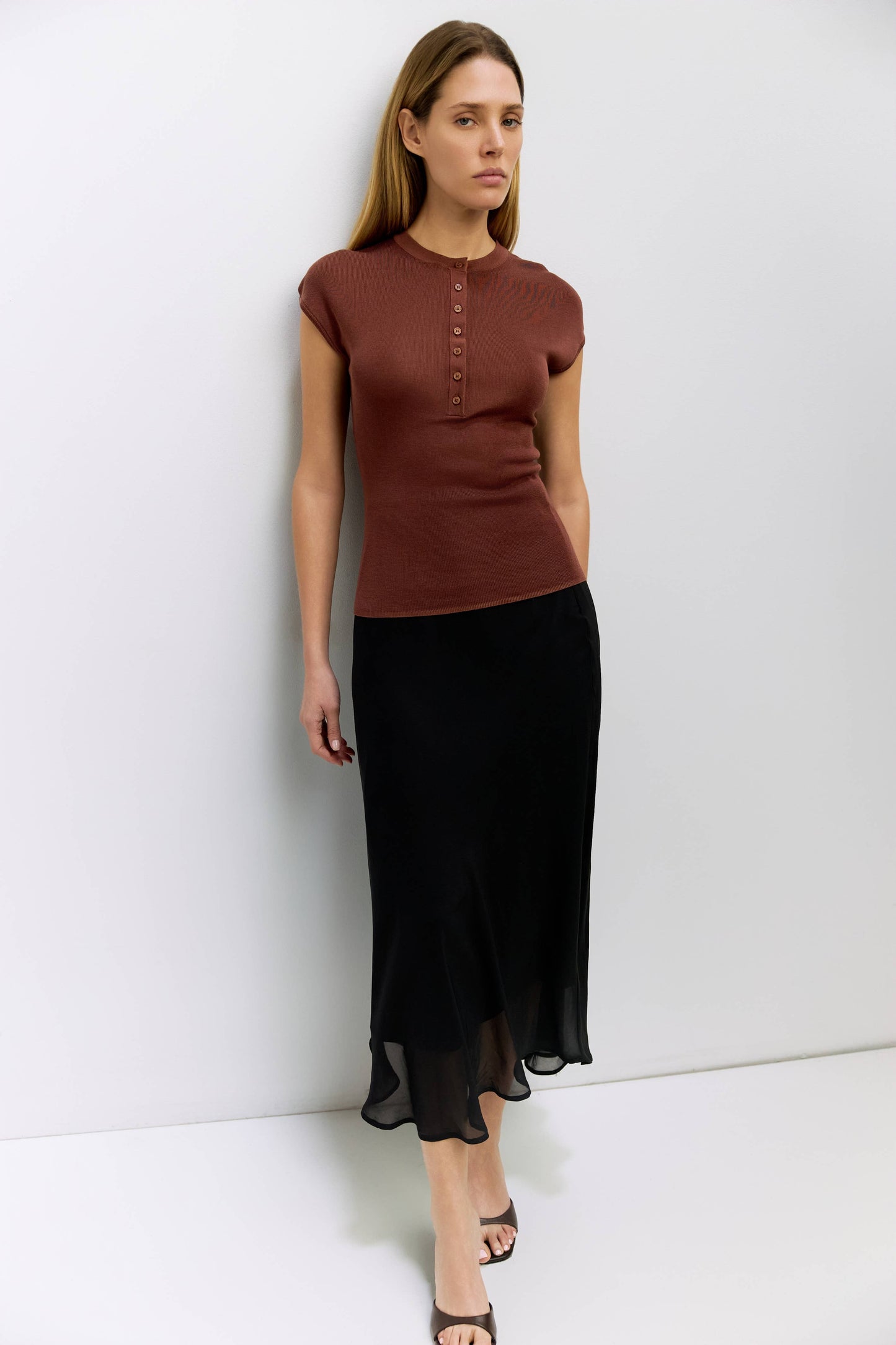 The Sharon Top | Half Button Knit Top
