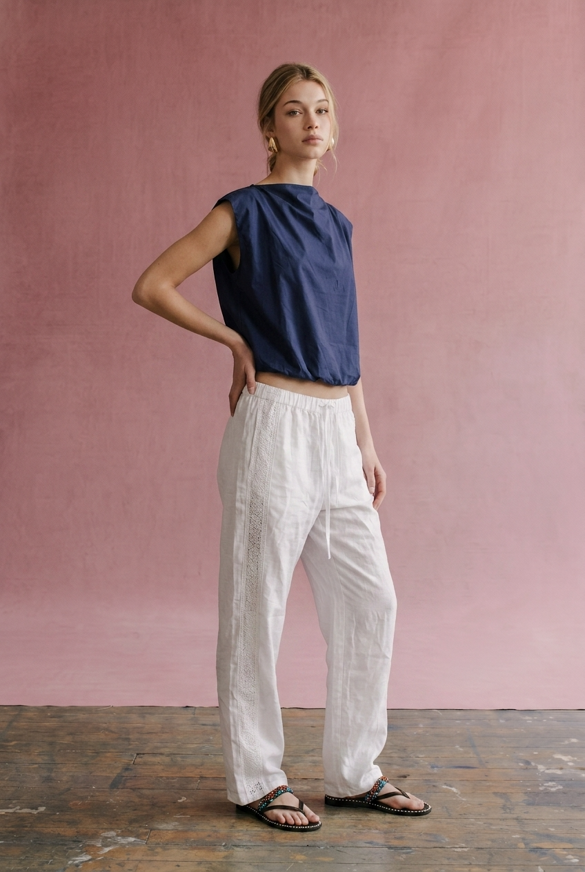 OT1026 Bubble Hem Sleeveless Top