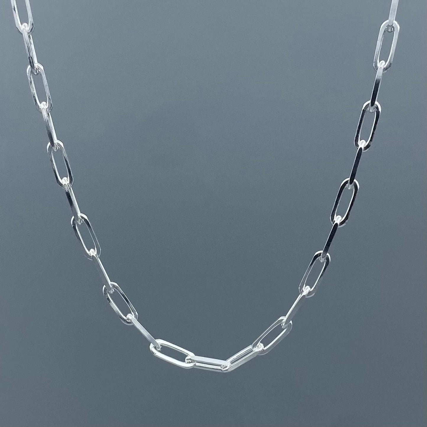 4mm Sterling Silver Paperclip Link Chain