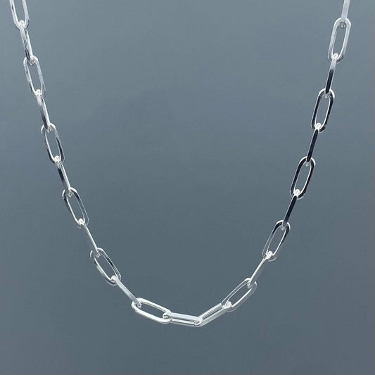 4mm Sterling Silver Paperclip Link Chain