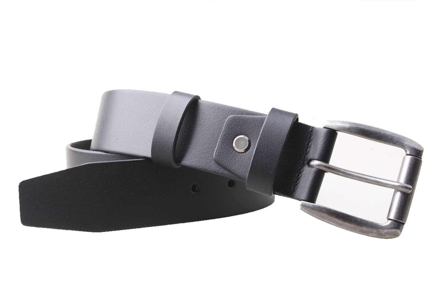 Nick Buffalo Leather Durable Solid Belt - BLACK - 4 CM