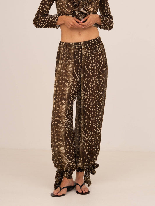 Bambi Noir Animal Print Balloon Pants