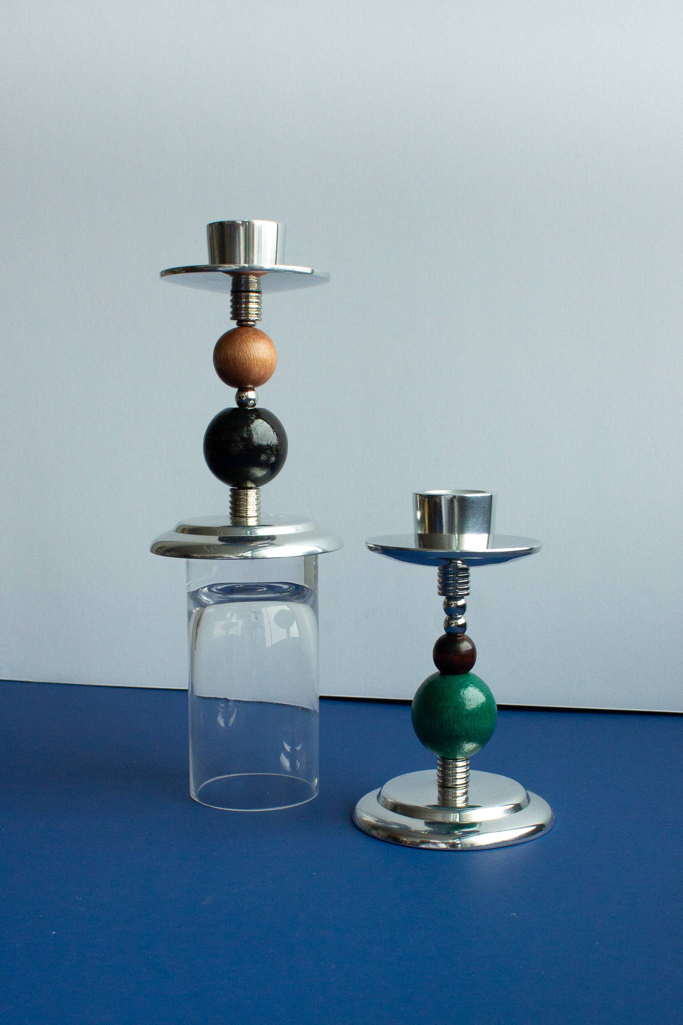 single Beaded Tapered Candle Holder