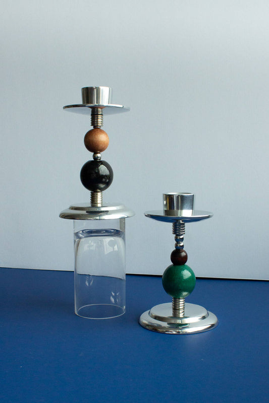 single Beaded Tapered Candle Holder