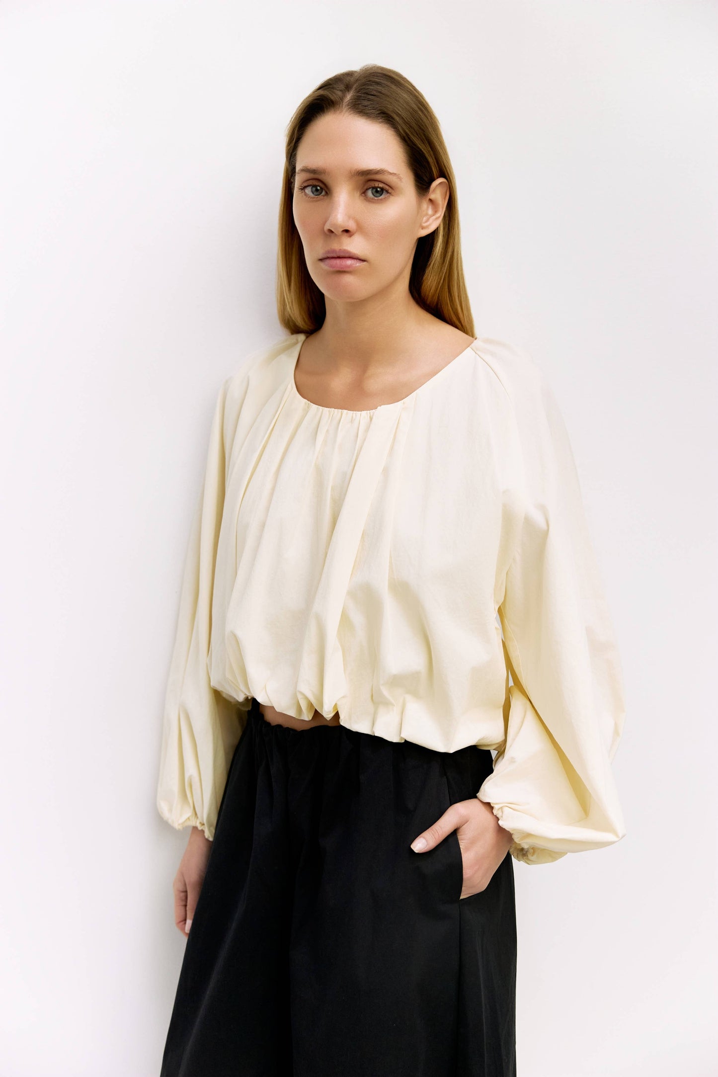 The Jenna Top | Long Sleeve Bubble Blouse