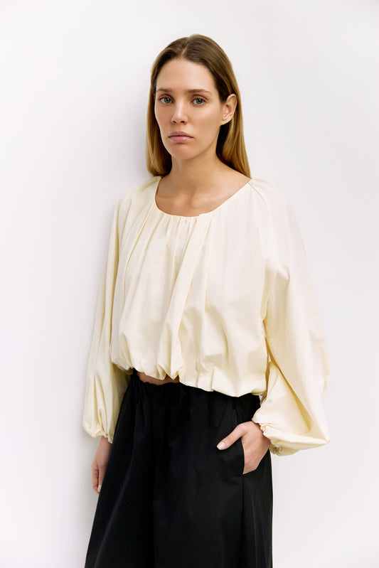 The Jenna Top | Long Sleeve Bubble Blouse