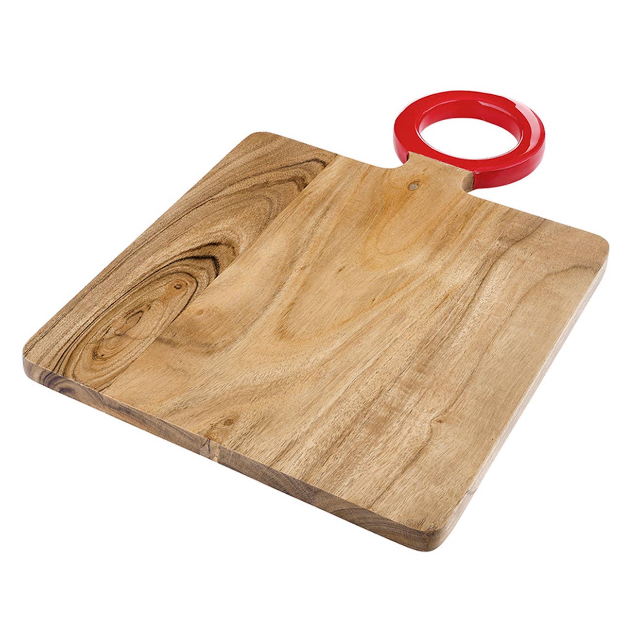 Wood Board with Enamel Handle - Small - Red