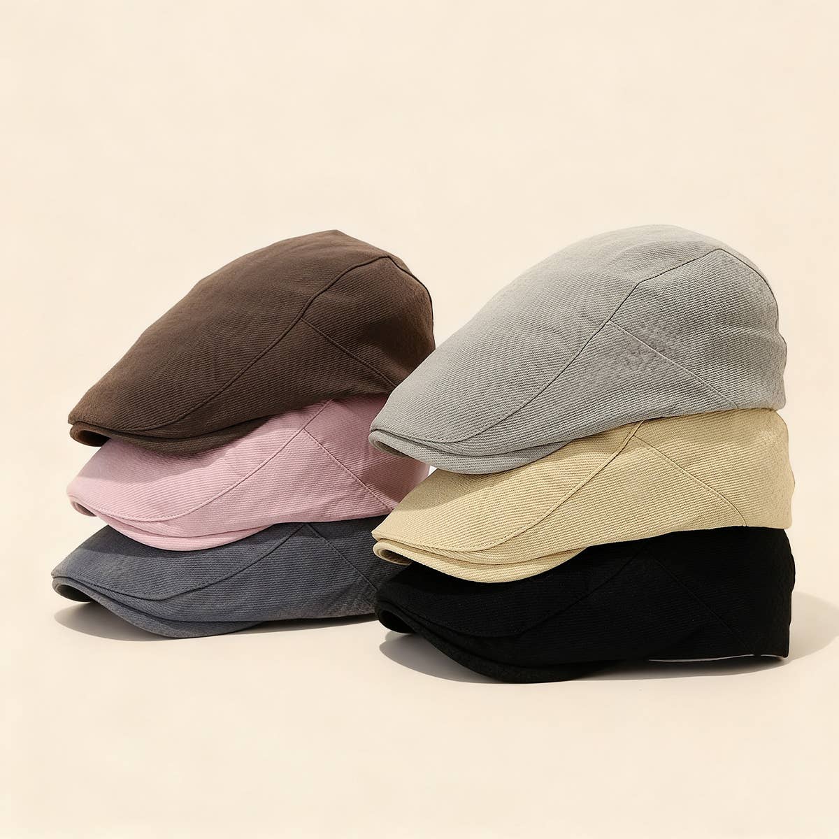 Vintage Solid Beret Newsboy Painter Cap_CWAH04629