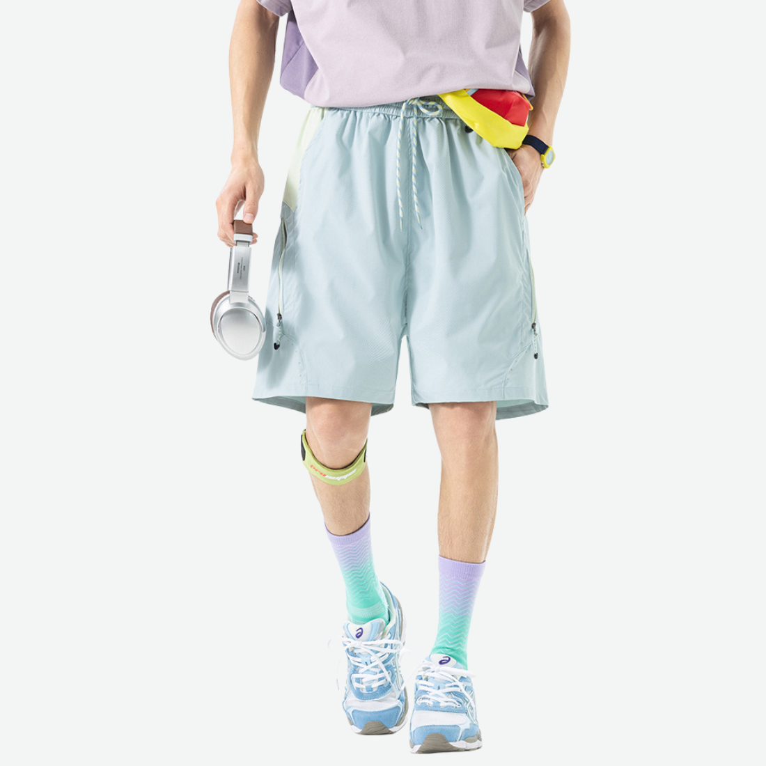 Unisex Outdoor Water-Resistant Colorblock 5" Beach Shorts
