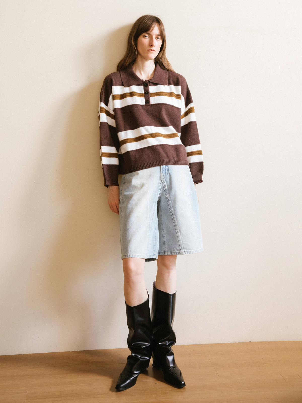 Oversized Contrast Striped Sweater