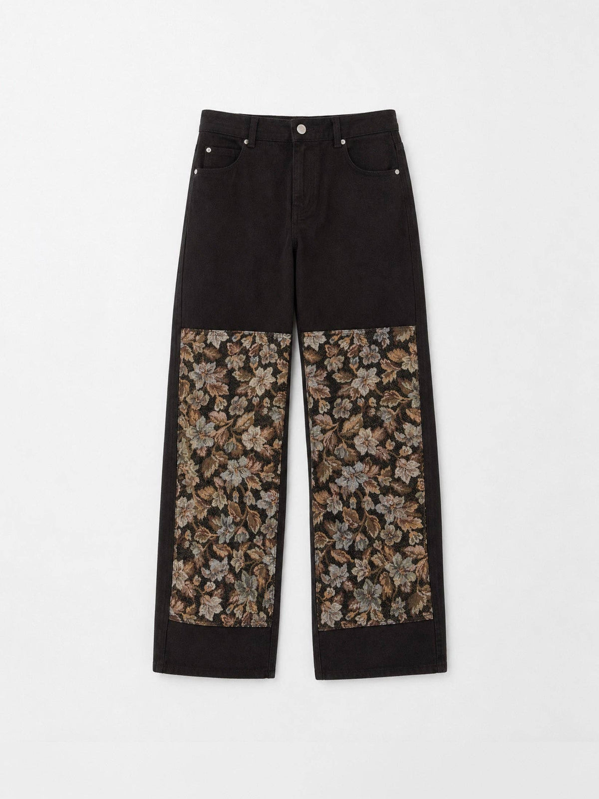 Hazel Brown Floral Panel Trousers