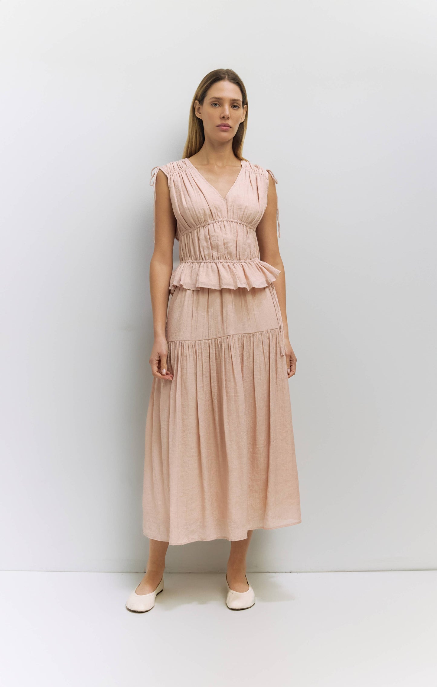 The Cleo Top | Gathered Sleeveless Blouse