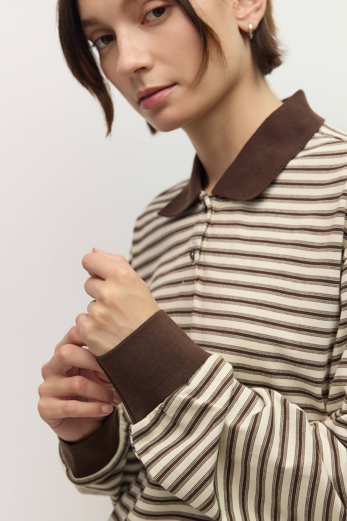 The Sam Top | Striped Oversized LS Polo
