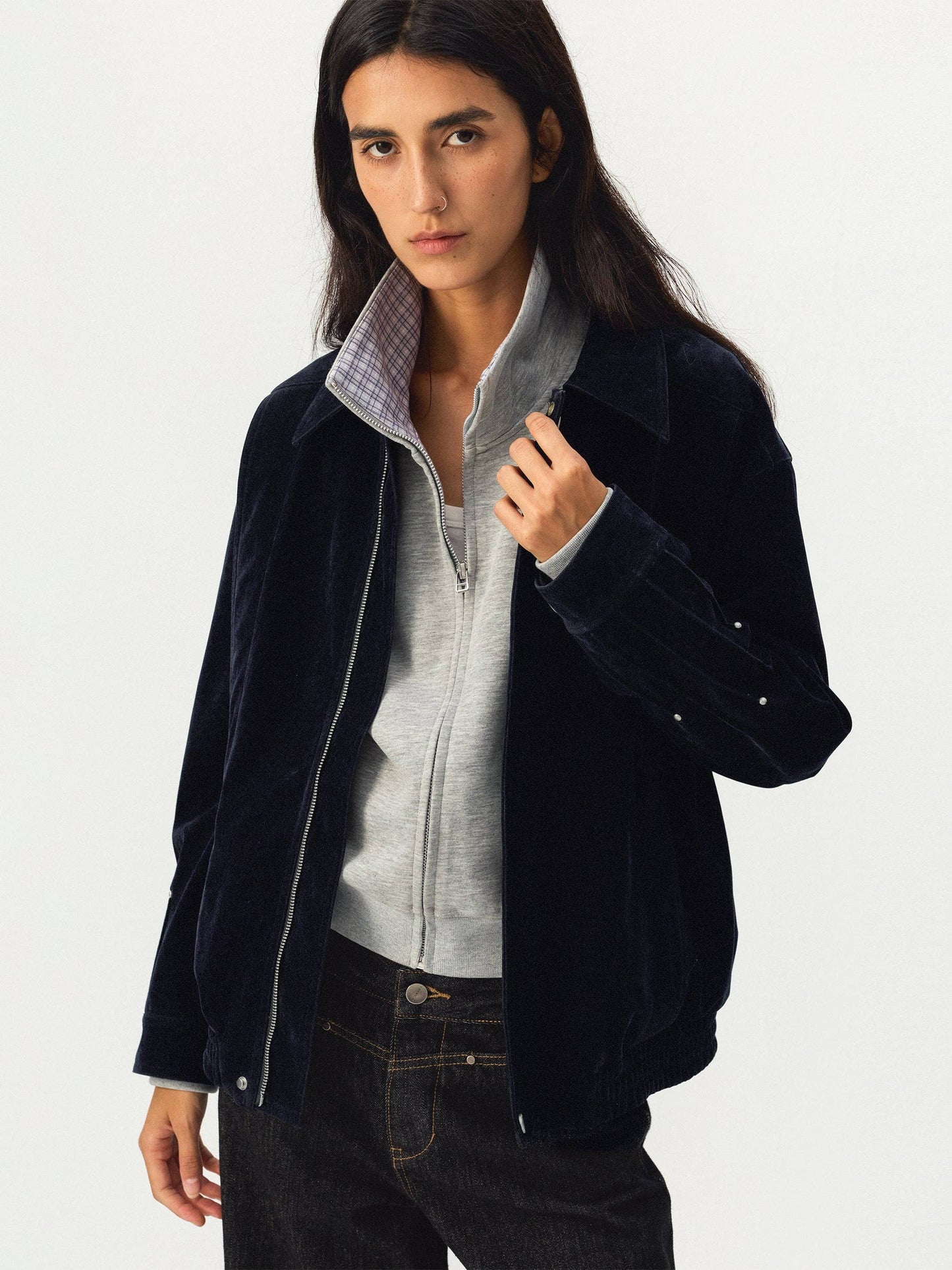 CUBIC Relaxed Zip-Up Blouson Jacket