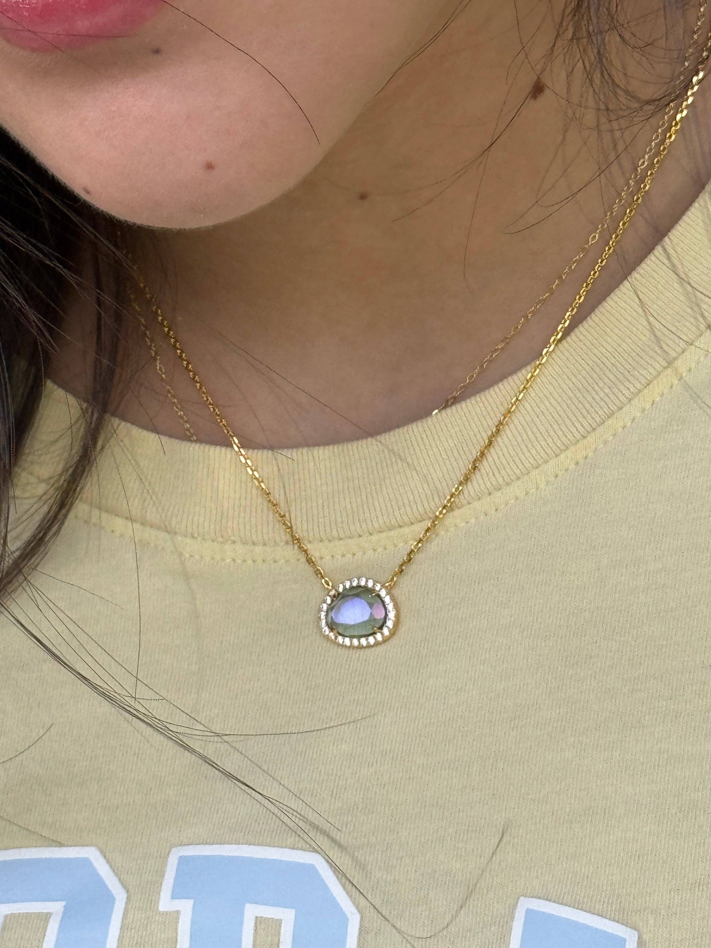 Skye Necklace - Rain Dichroic Glass