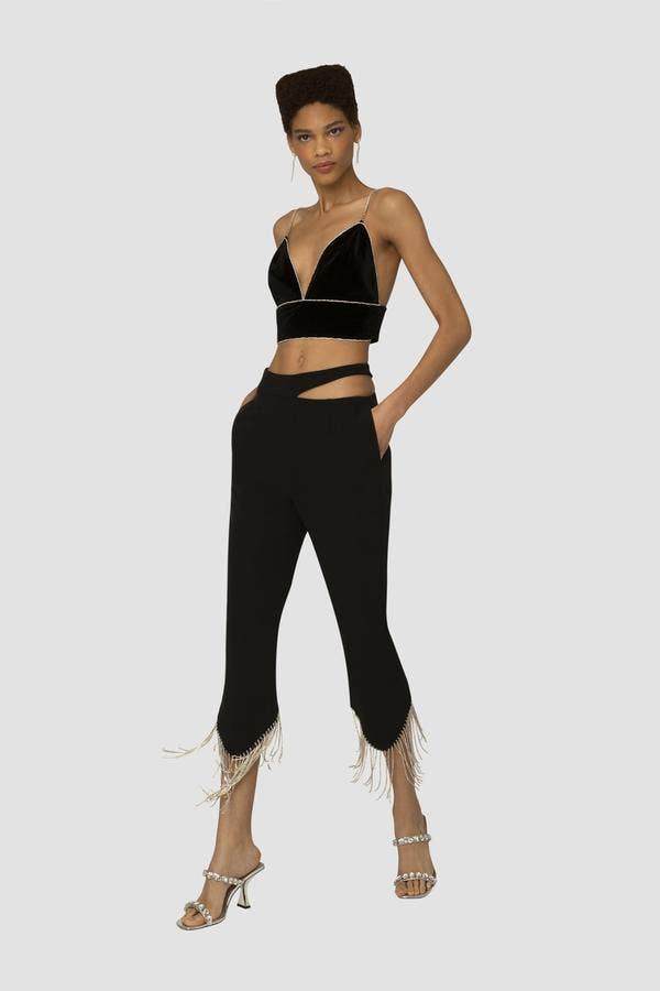 Prince Cut Out Waist Diamante Pants