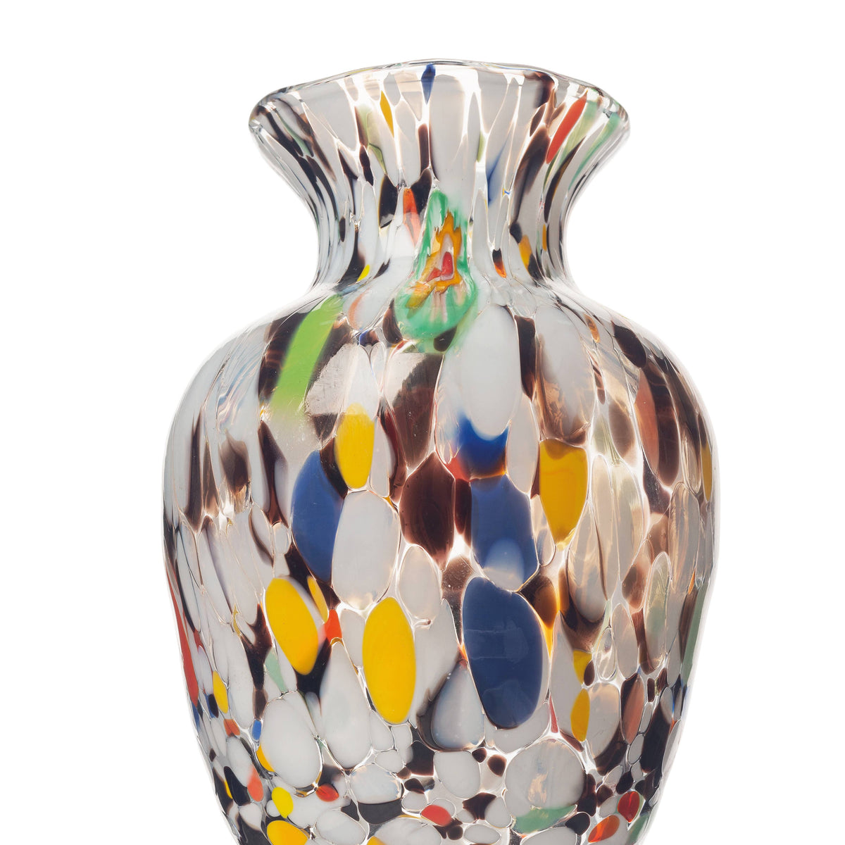 Vase V2 Gardenia in white and black Murano glass