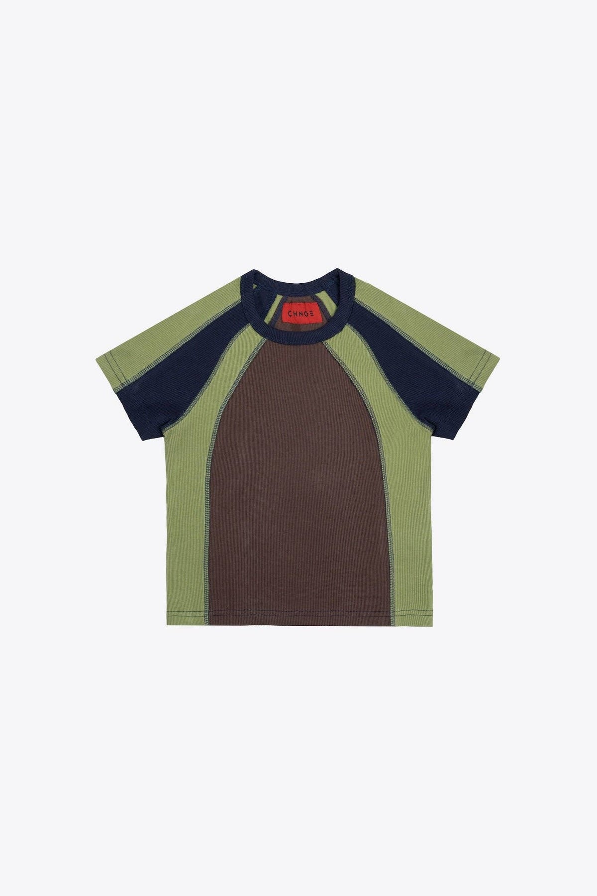 Diamond Blocked Rib Raglan Mini Tee