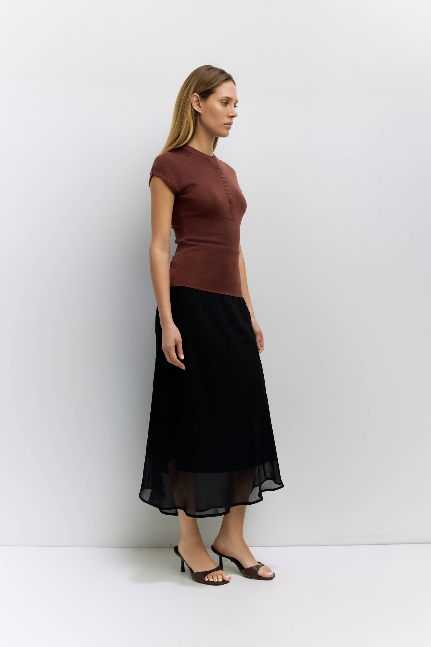 The Sharon Top | Half Button Knit Top