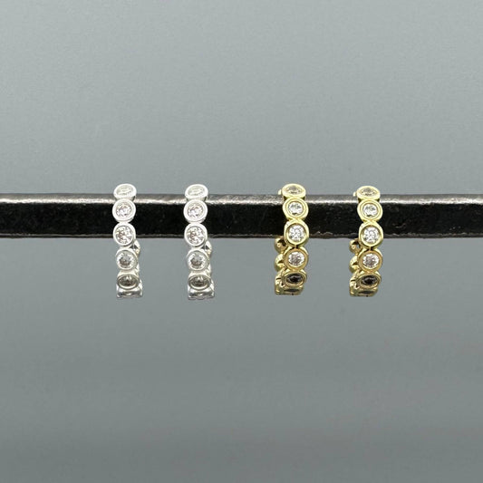 Bezel CZ Dot Clicker Huggies