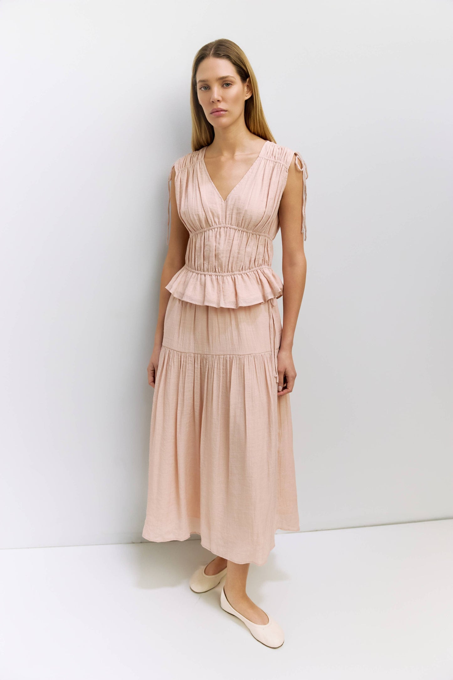The Cleo Top | Gathered Sleeveless Blouse