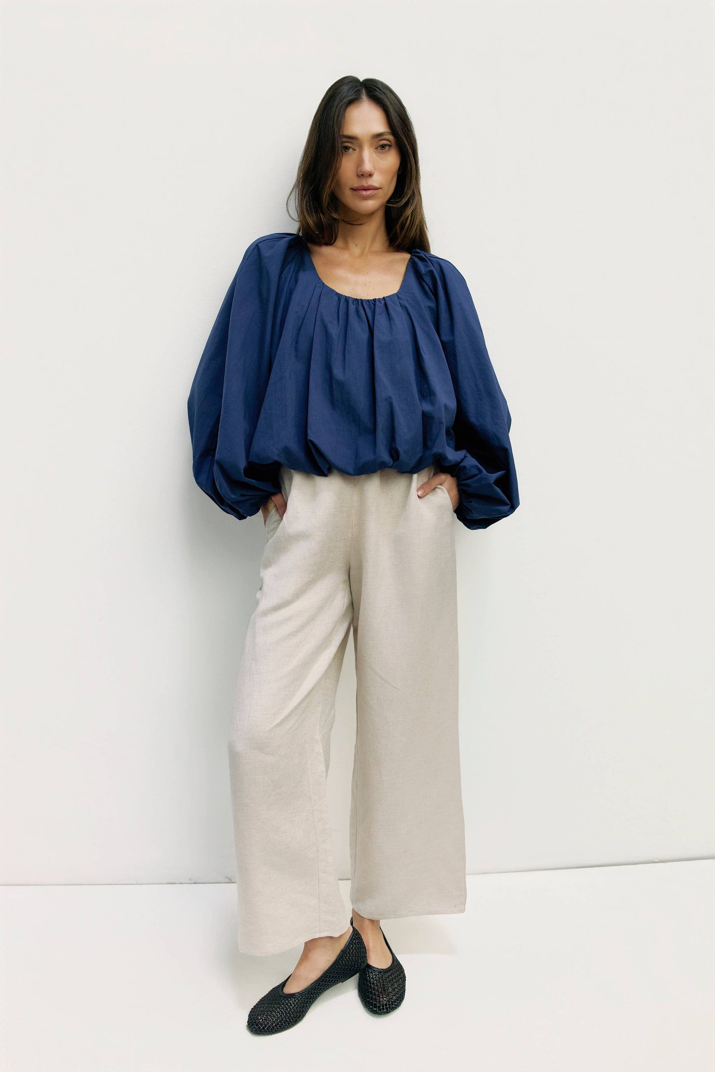 The Jenna Top | Long Sleeve Bubble Blouse