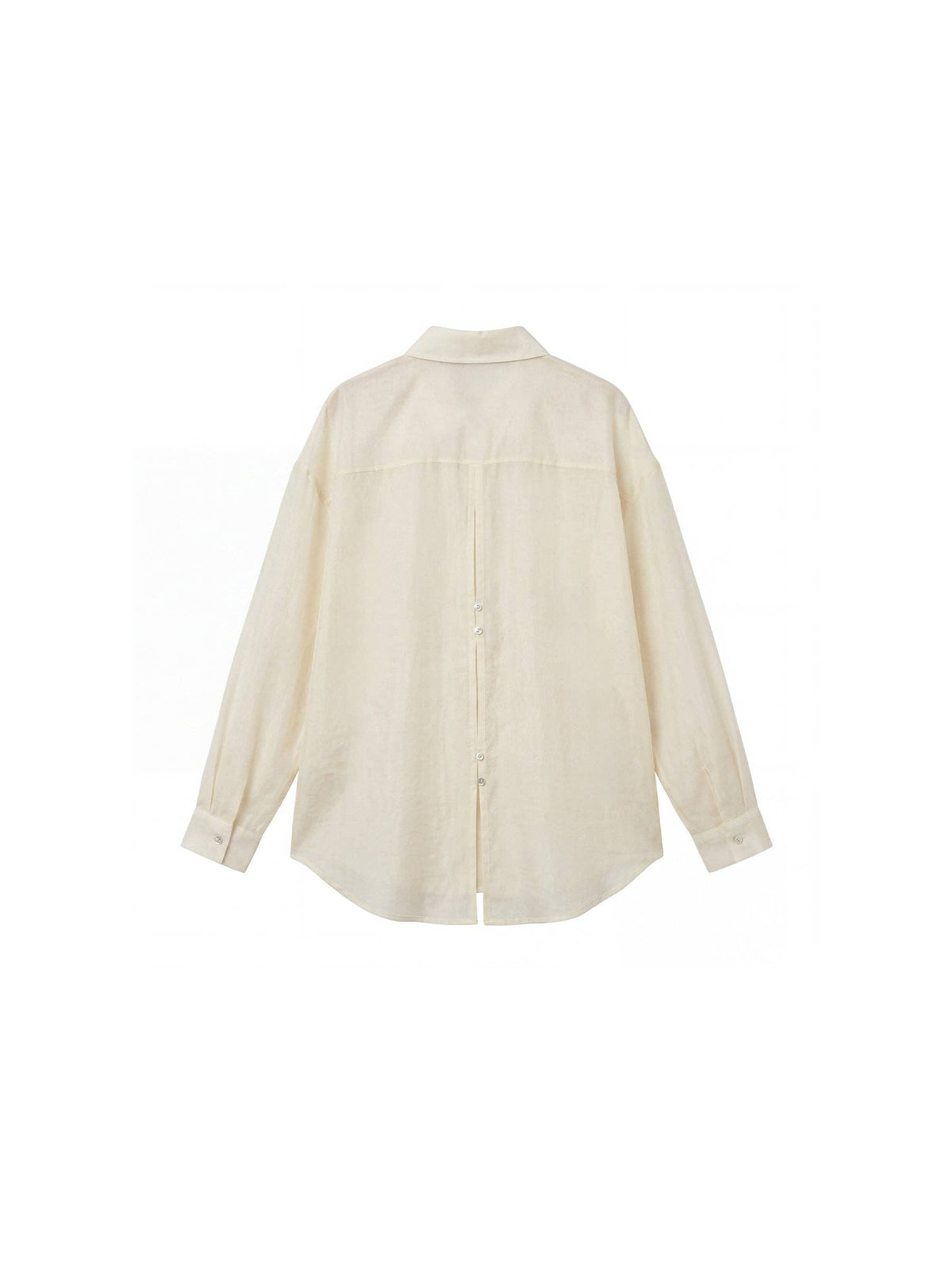 CUBIC Lyocell Oversized Sheer Button-Down Shirt