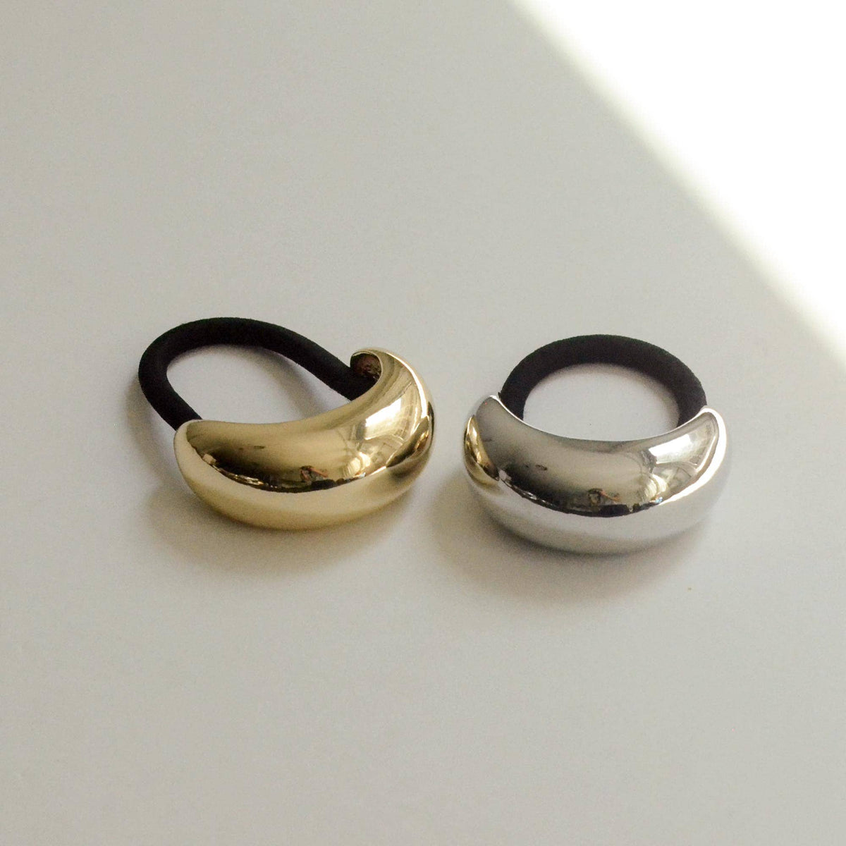 Narrow Crescent Metal Cuff Hair Tie | Gold