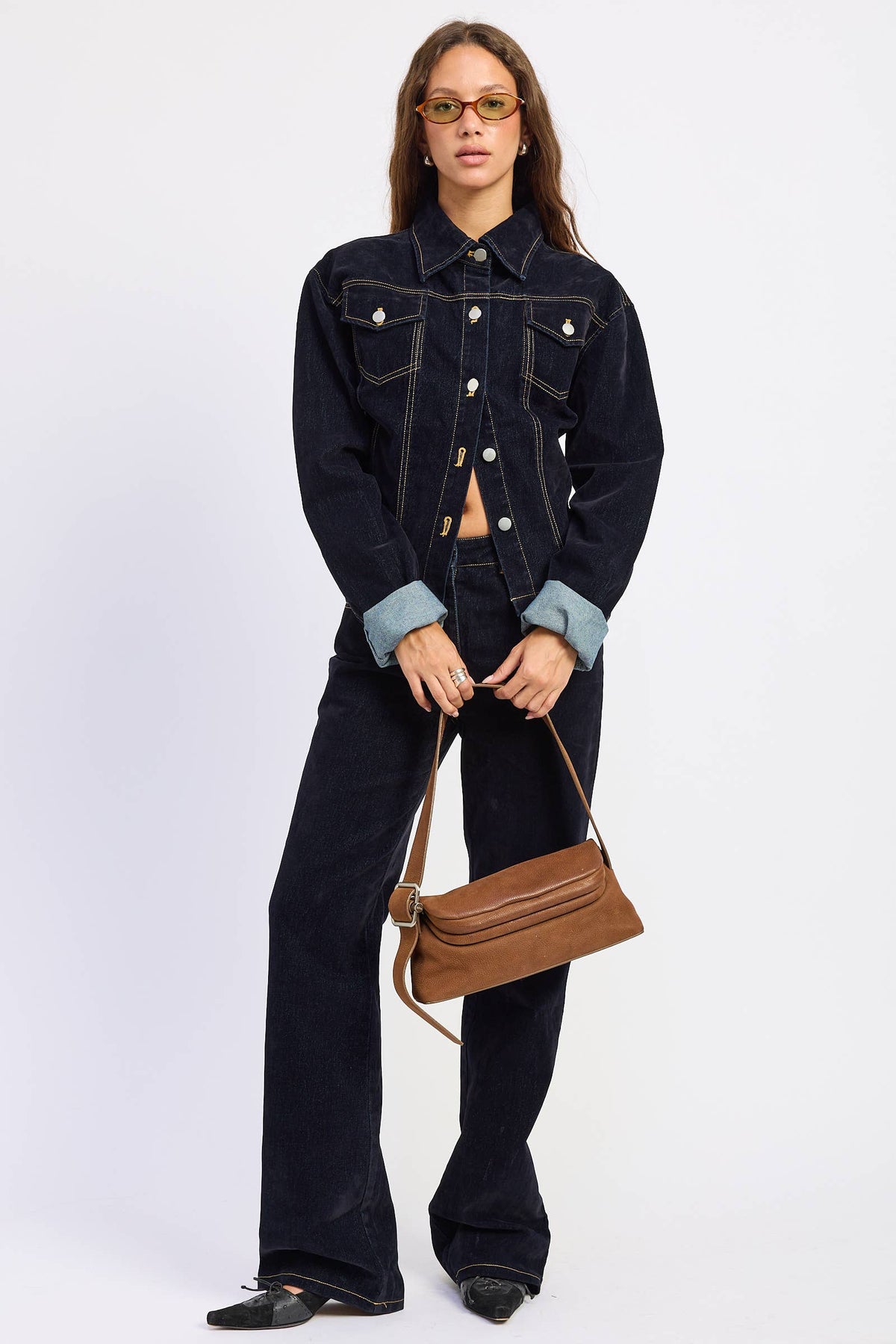 BUTTON UP LONG SLEEVE DENIM JACKET