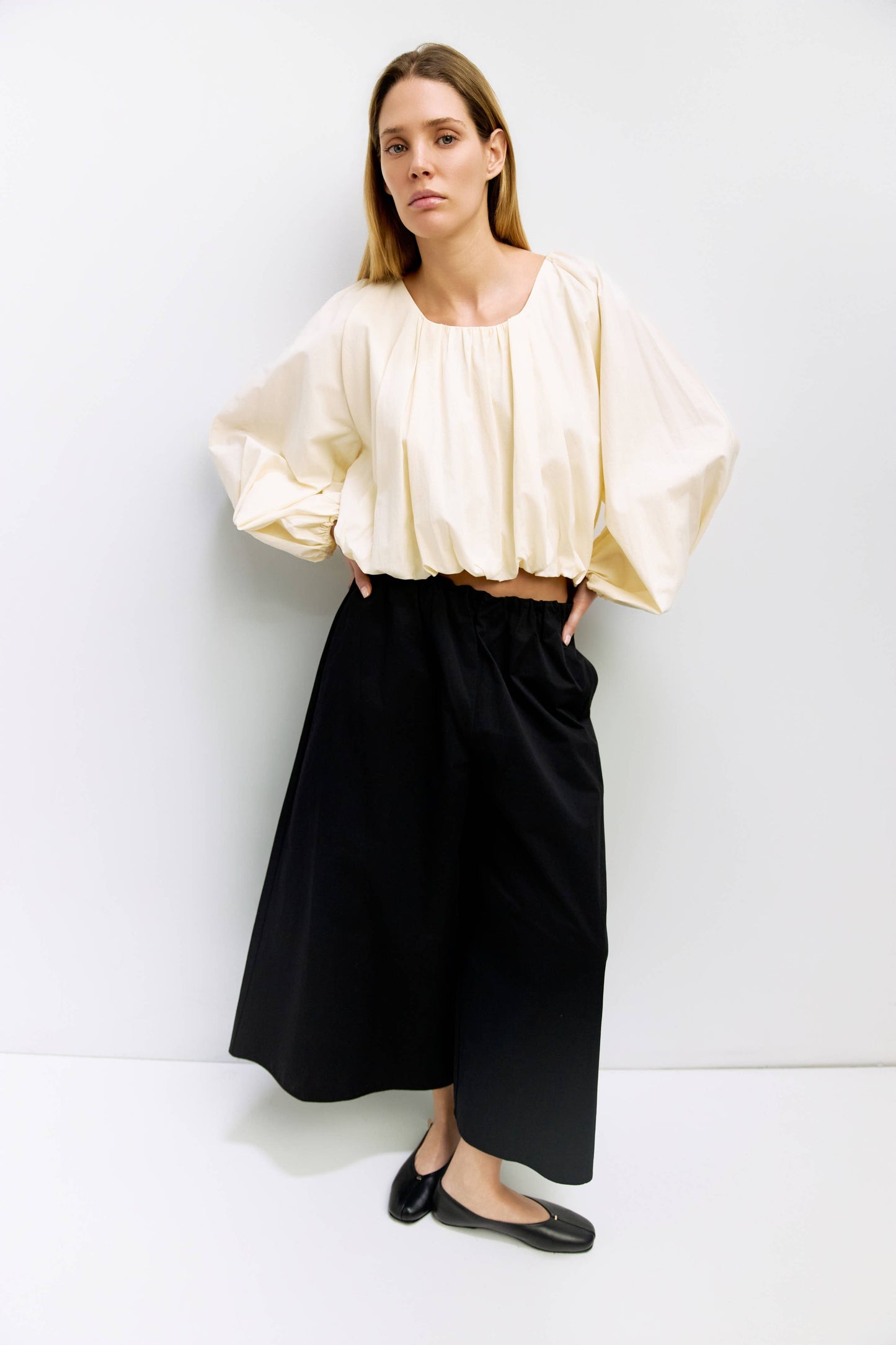 The Jenna Top | Long Sleeve Bubble Blouse