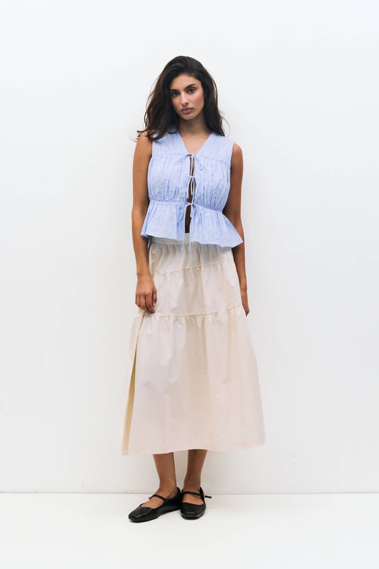 The Dunst Top | Ruche Tie-Front Top