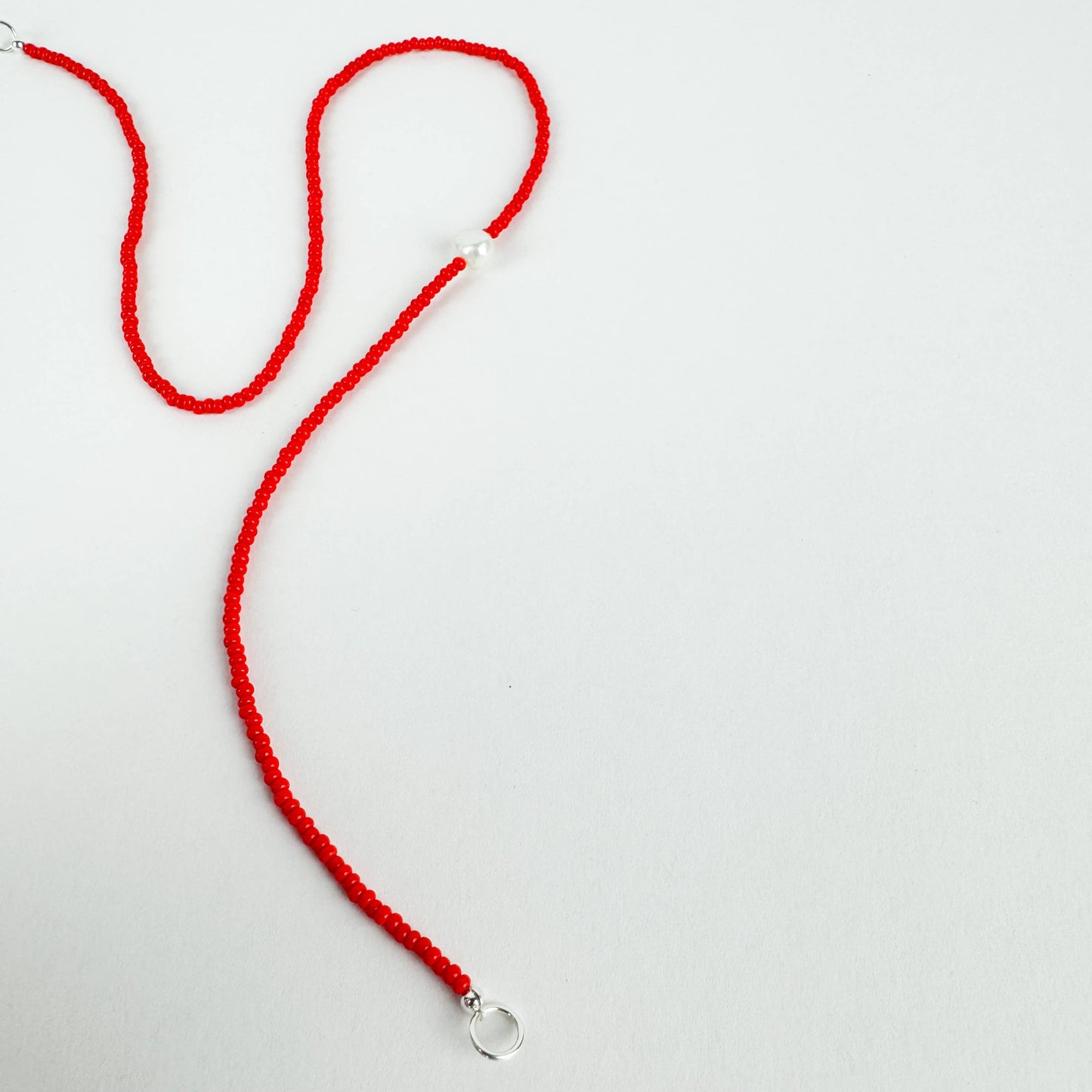 The Khadi beaded Necklace - Red