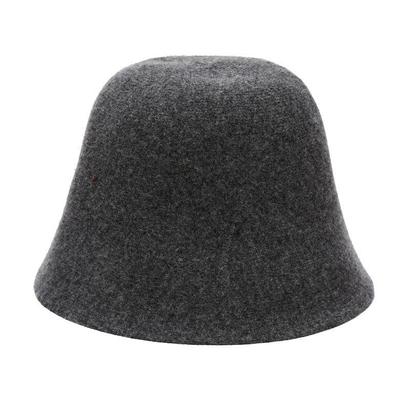 Minimalist Solid Color Wool Bucket Hat 6W6HAT673