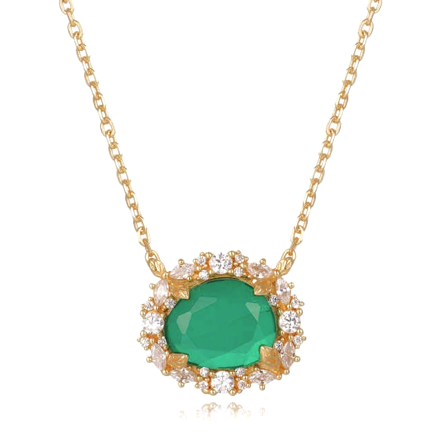 Poppy Necklace - Created Emerald