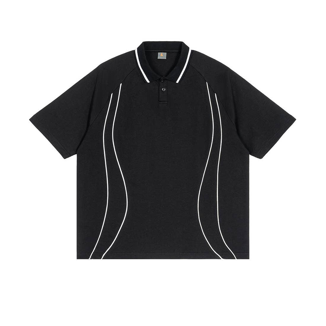 Men's Street Boxy Contrast Piping Short Sleeve Cotton Polo