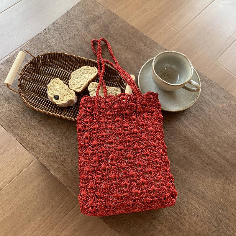Casual Solid Color Hand-Crochet Shoulder Bag MK2BLCR6W10BBG398
