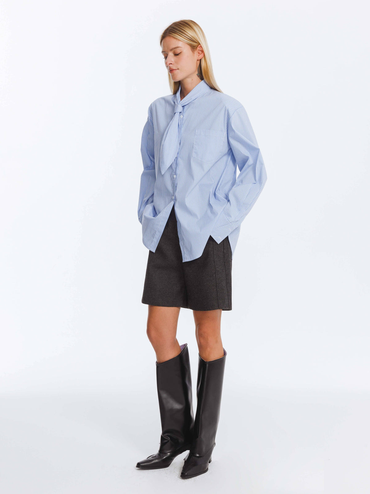Vintage Tie Loose Striped Shirt