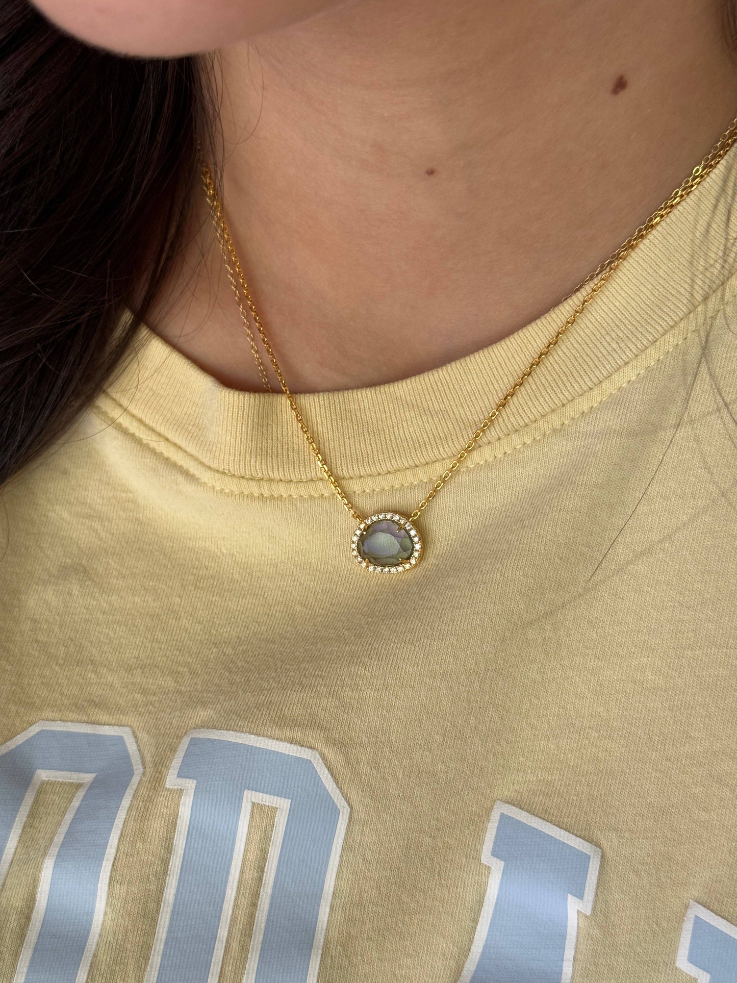 Skye Necklace - Rain Dichroic Glass