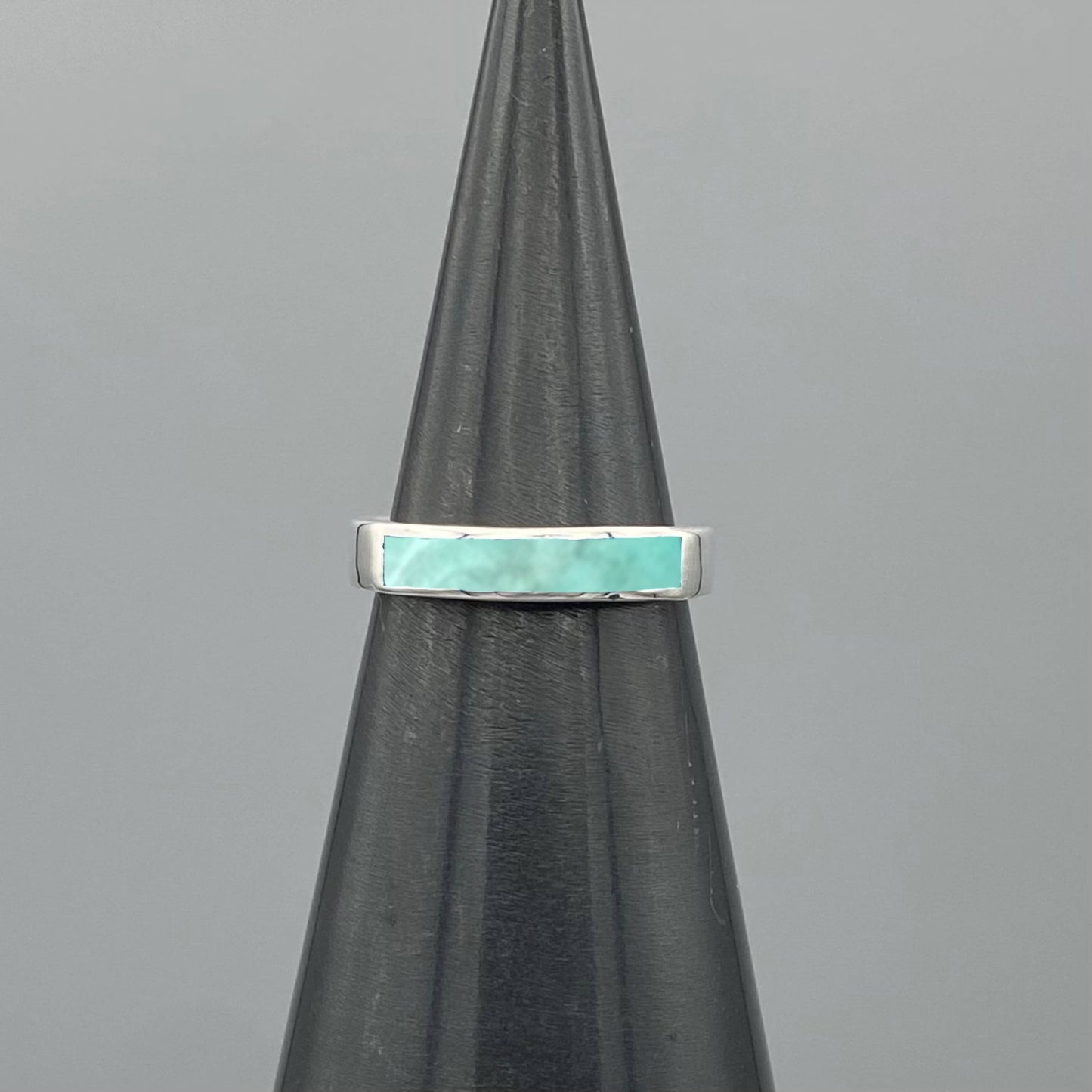 sterling Silver Abalone Rectangle Stone Inlay Ring