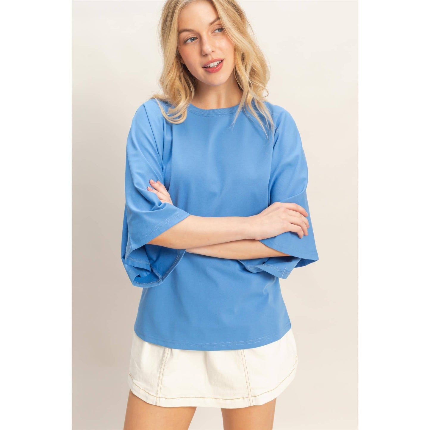Crew Neck 3/4 Sleeve Top