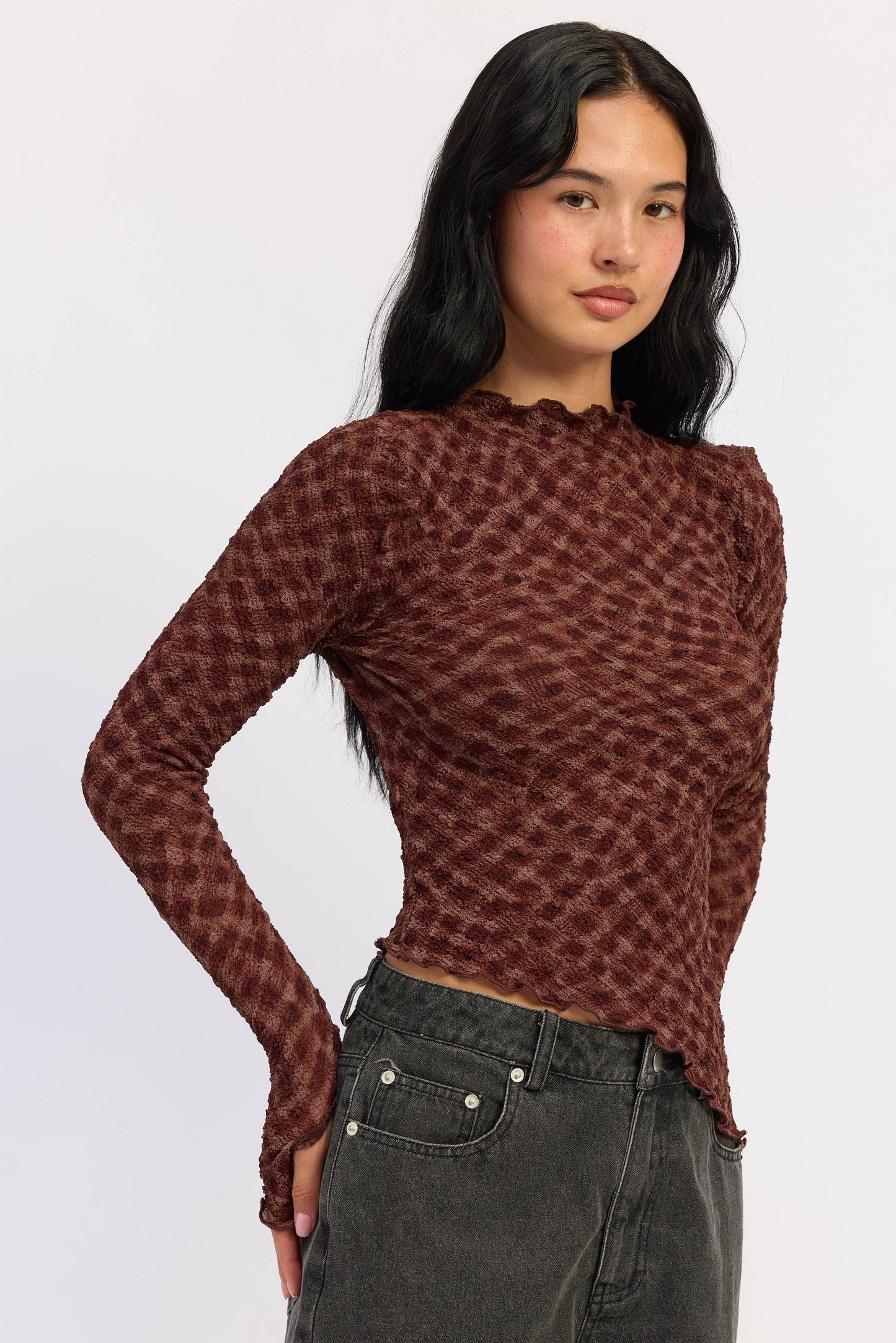 ASYMMETRICAL LONG SLEEVE TOP