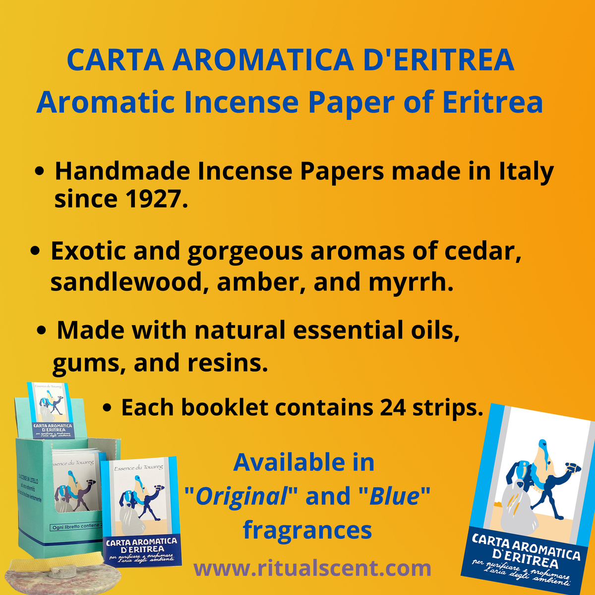 Carta Aromatica d’Eritrea Incense Paper Booklets