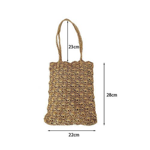 Casual Solid Color Hand-Crochet Shoulder Bag MK2BLCR6W10BBG398