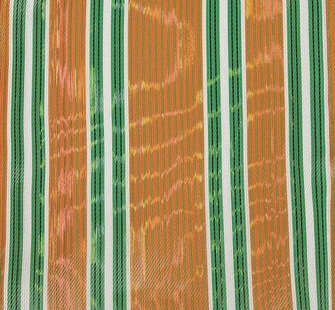 y - BRITISH COLOUR STANDARD - 40 cm x 44 cm / 15.75'' x 17.3'' Woven Market Shopper in Spanish Orange & Grass Green
