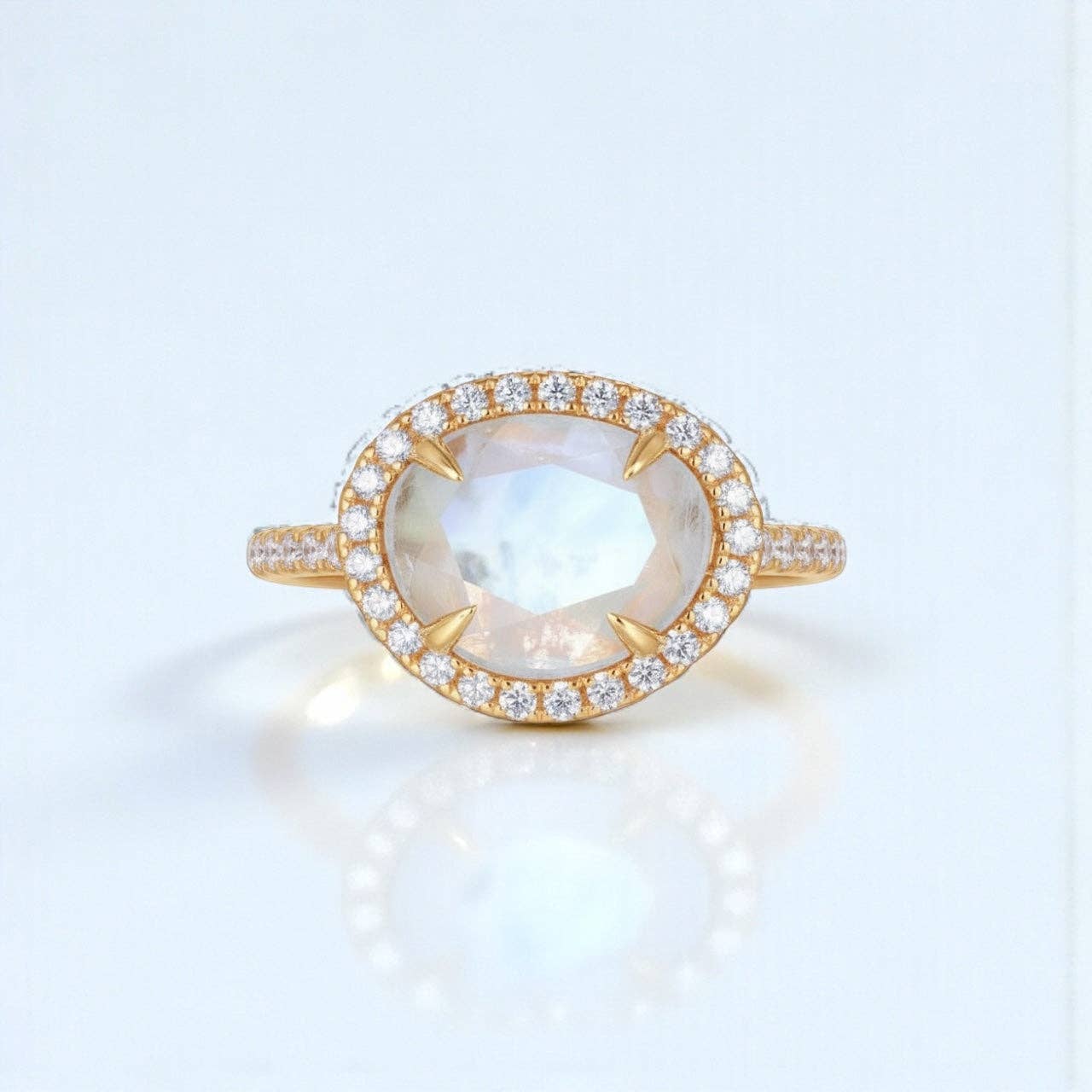 Skye Moonstone Ring - 14k Gold Vermeil