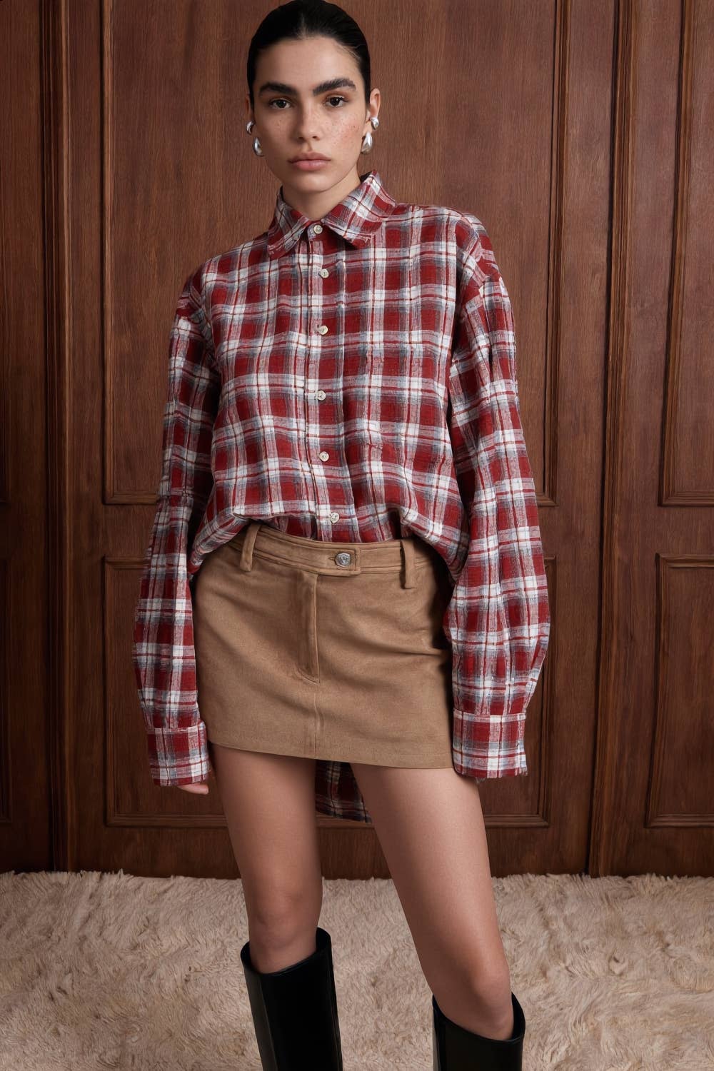 Oversized Plaid Flannel Shirt