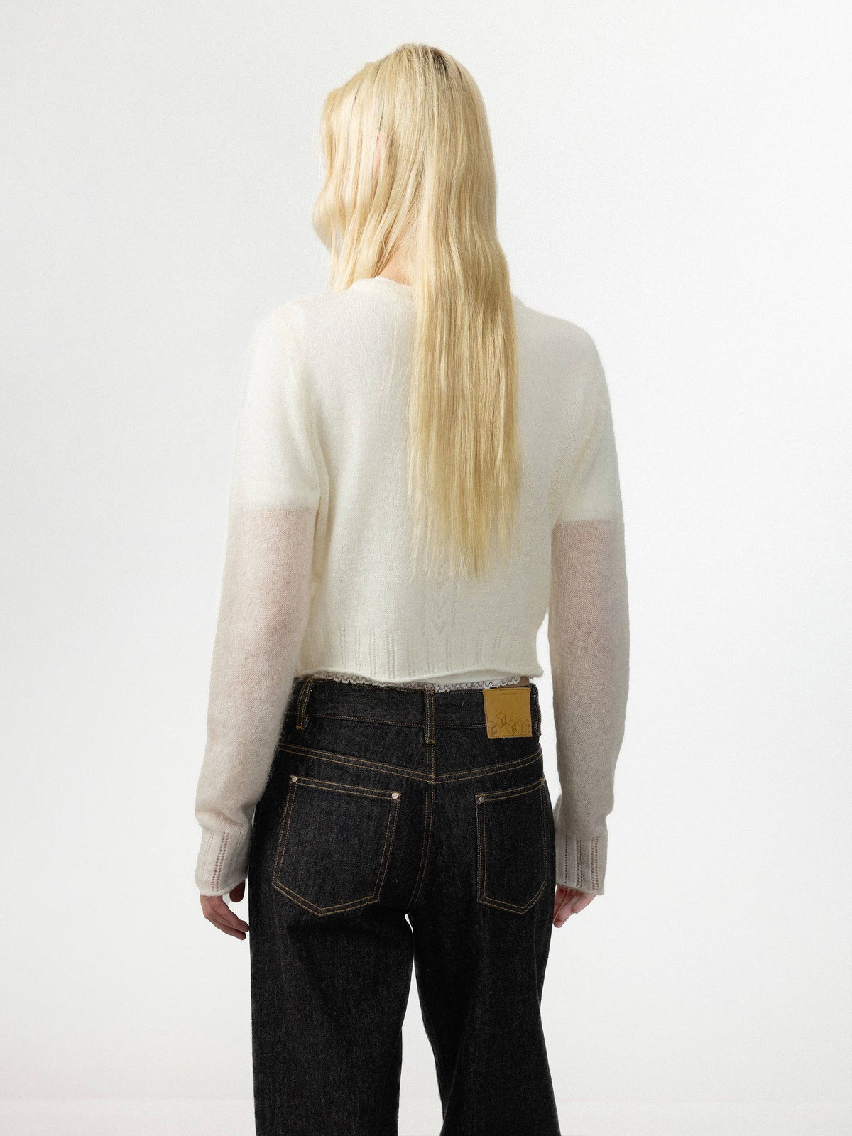 CUBIC Mohair Blend Pointelle Cardigan