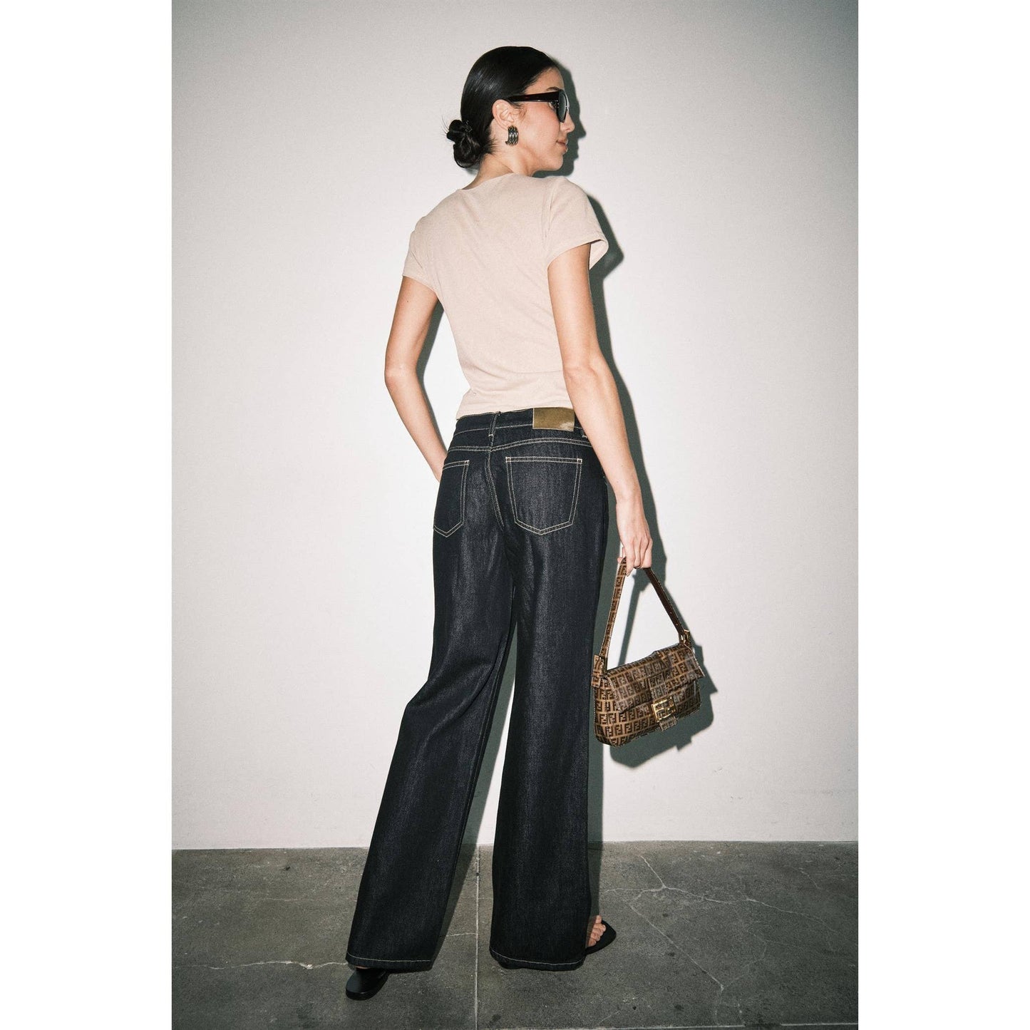 Amber Fine Knit Tie Waist Short Sleeve Tee Top